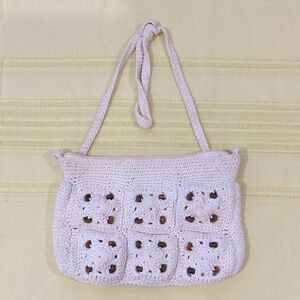 Chic Cream Crochet Shoulder Bag